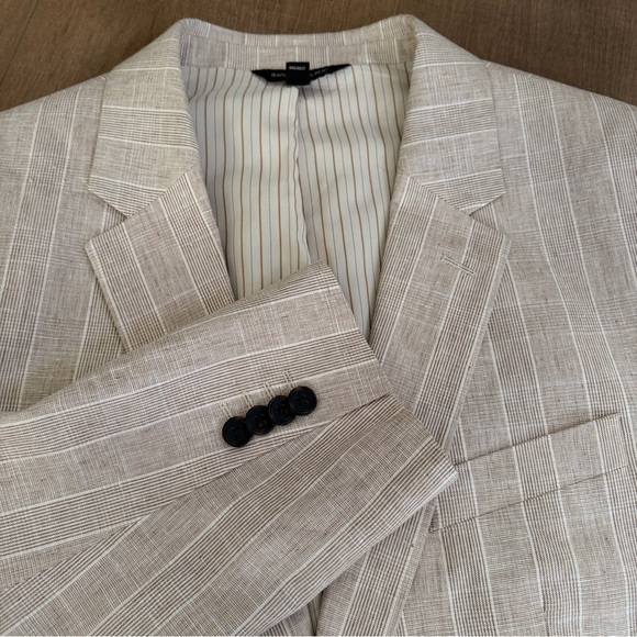 Banana Republic Factory Other - Banana‎ Republic Men Beige Linen Cotton Blazer Sport Jacket 44R 2 Button Lined